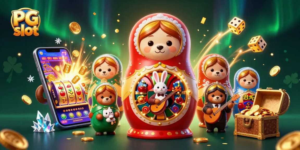 Experience the excitement of PG slot as cartoon characters celebrate a jackpot explosion at an online casino.