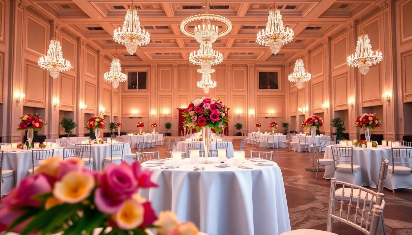 Stunning Wedding Event Space Jacksonville featuring elegant decor, floral arrangements, and inviting ambiance.