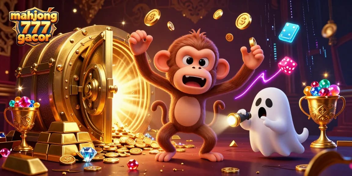Engage with vibrant mahjong 777 gacor gameplay in a haunted casino filled with treasure and mystery.