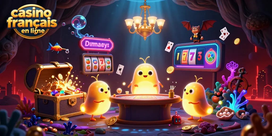Profitez du jeu sur le casino français en ligne avec cette illustration animée riche en détails.