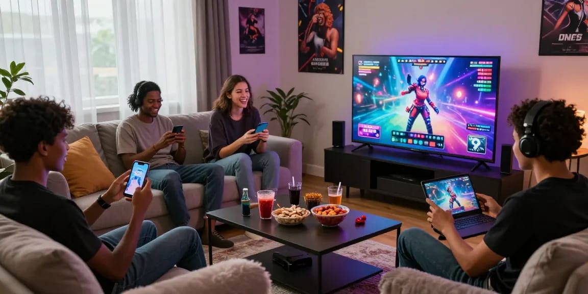 Players enjoying interactive xxx games in a cozy living room, showcasing vibrant graphics and multiplayer fun.