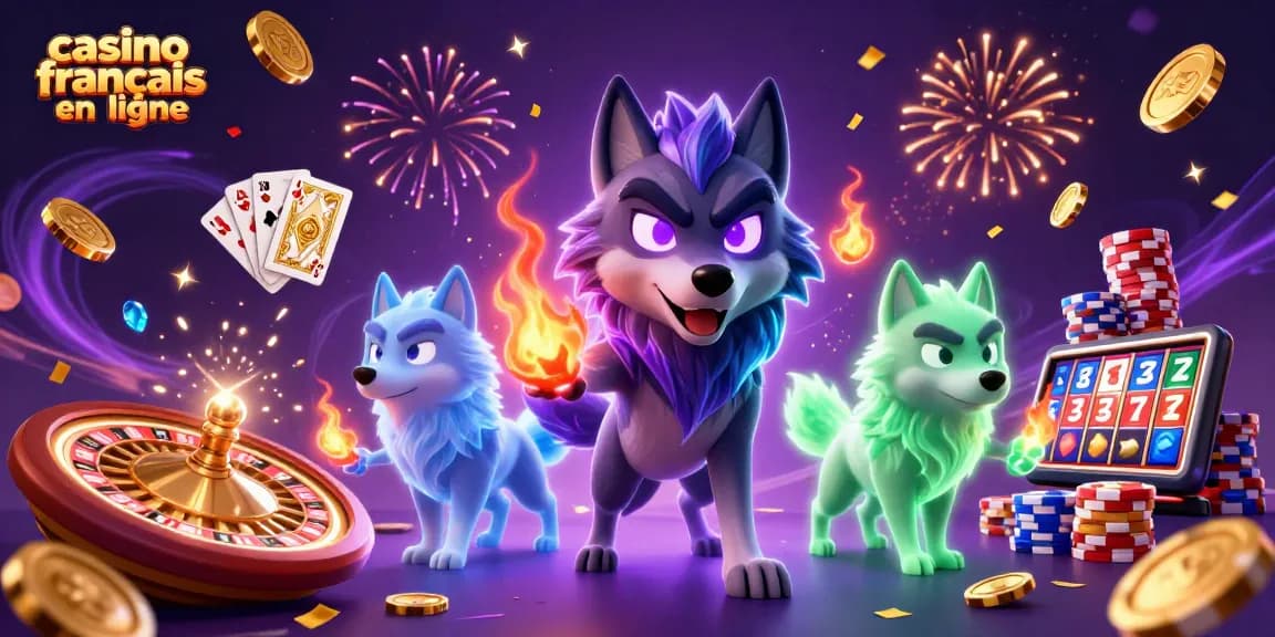 Profitez de l'excitation du casino français en ligne avec une scène de jeu dynamique et festive.