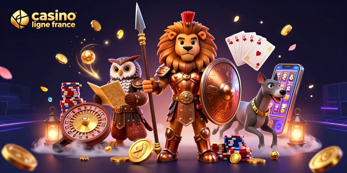 Gagnez avec casino en ligne France, lion héroïque et richesse en jeu.