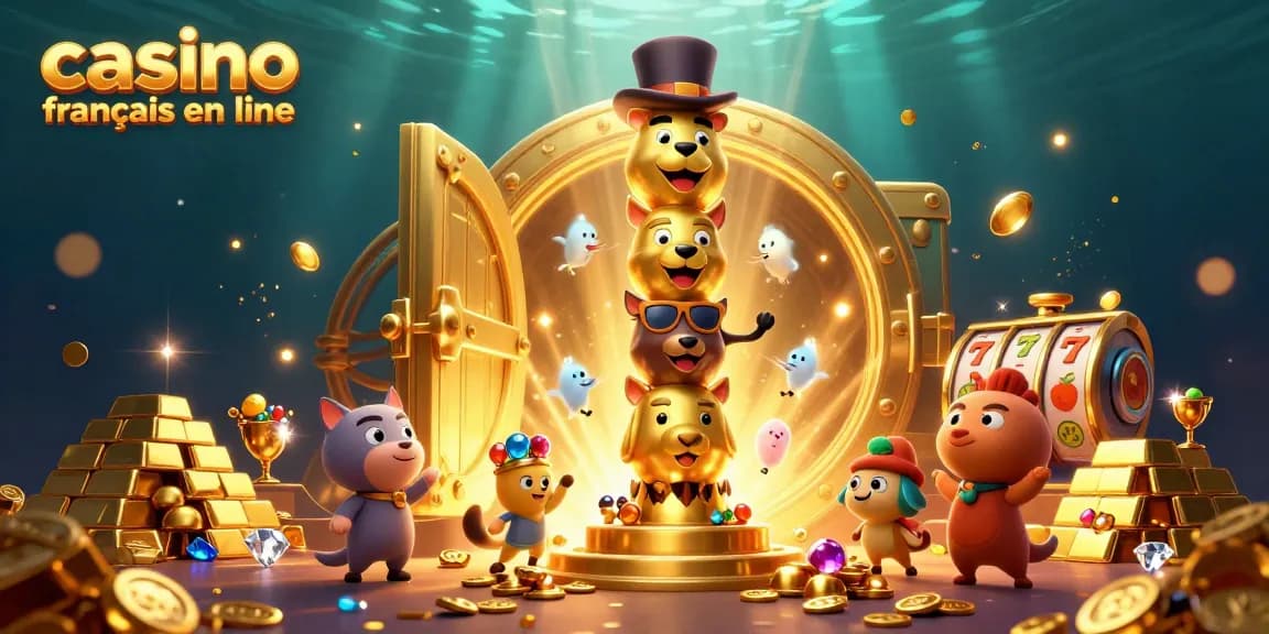 Ressentez l'excitation du casino français en ligne avec cette illustration 3D captivante et riche en détails.