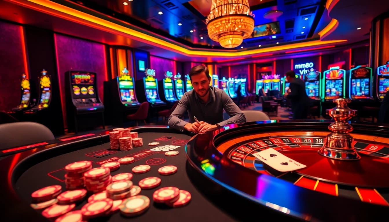 Experience the excitement of mm88 vin with players at a thrilling casino table.