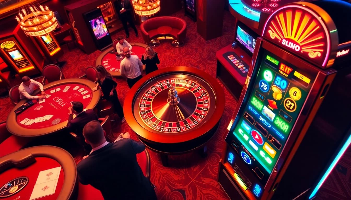 Win exciting jackpots at zonafilm's vibrant casino scene, featuring roulette and poker action.