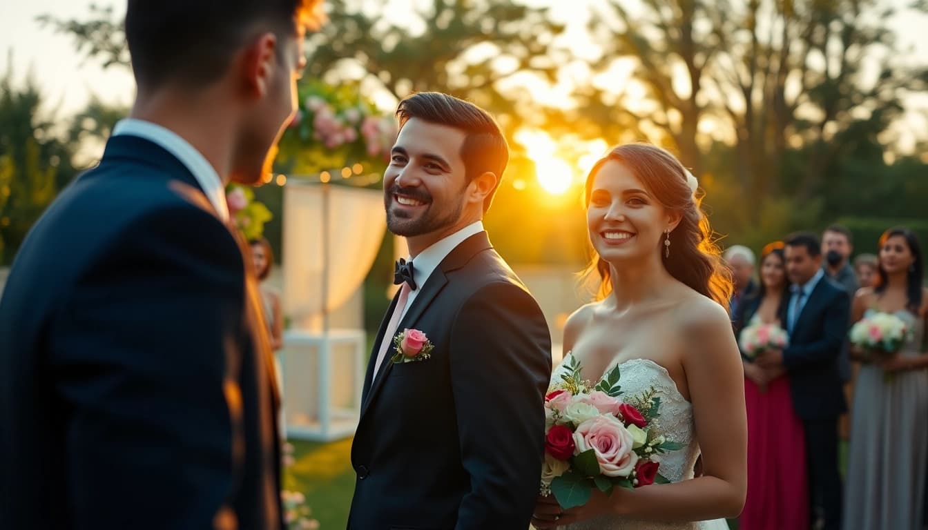 Dynamic capture by an edmonton videographer showcasing a couple's wedding, surrounded by nature.