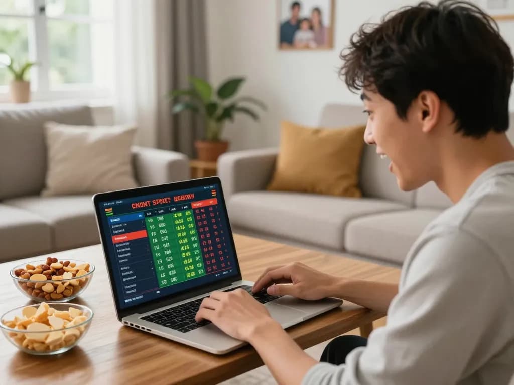 Engaging in online betting on siti scommesse esteri from a cozy home environment with dynamic expressions