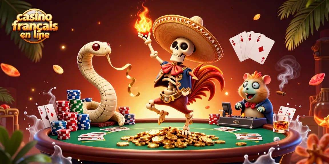 Jouez à casino francais en ligne avec des personnages amusants dans une scène flashy.