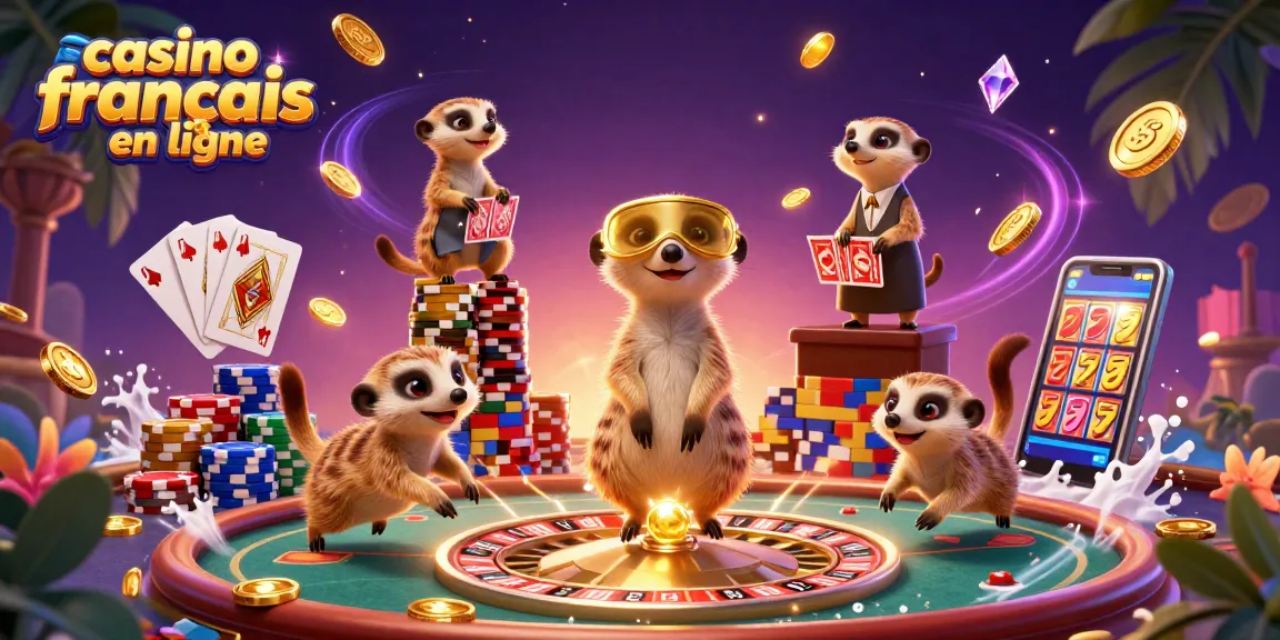 Vivez l'adrénaline du casino français en ligne avec des suricates dans une scène de jeu animée.