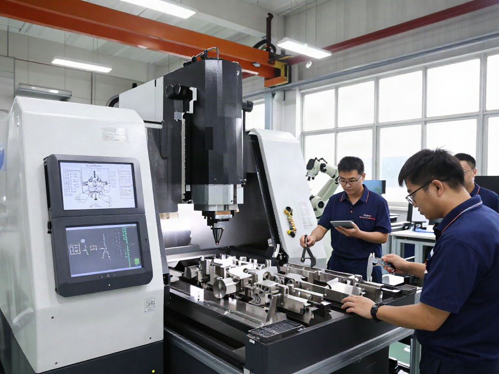 _Leading aerospace CNC parts manufacturers showcasing precision machining in a modern facility._