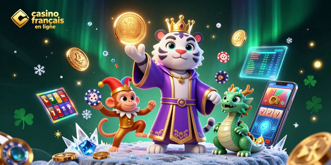 Jouez au casino français en ligne avec un tigre élégant, un singe farceur et un dragon en jade.