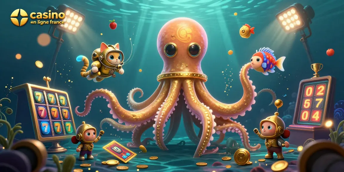 Jouez à des machines à sous au casino en ligne France avec un kraken, un chat plongeur et des éléments de jeu