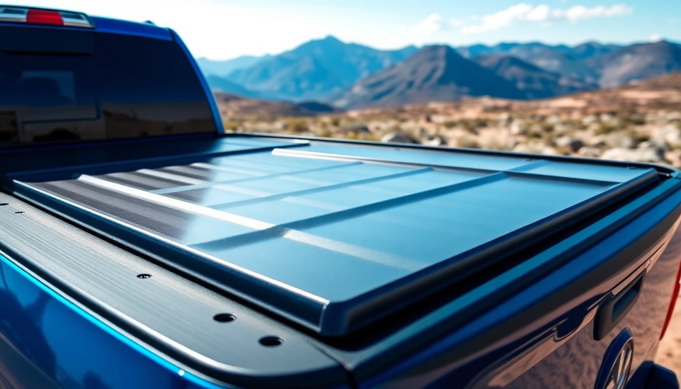 Tonneau cover securely fitted on a truck bed showcasing its design and durability.