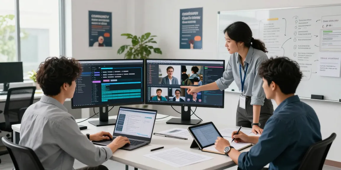 Team analyzing AI image detector tools in a modern workspace, ensuring content safety.
