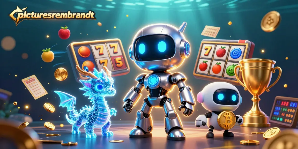 Slot online picturesrembrandt menampilkan robot cyberpunk dengan teman holografik di antara elemen permainan yang mengasyikkan.