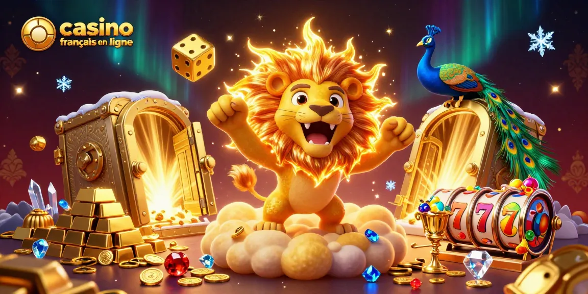 Profitez d'une ambiance de jeu avec le lion solaire et les éléments de casino français en ligne.