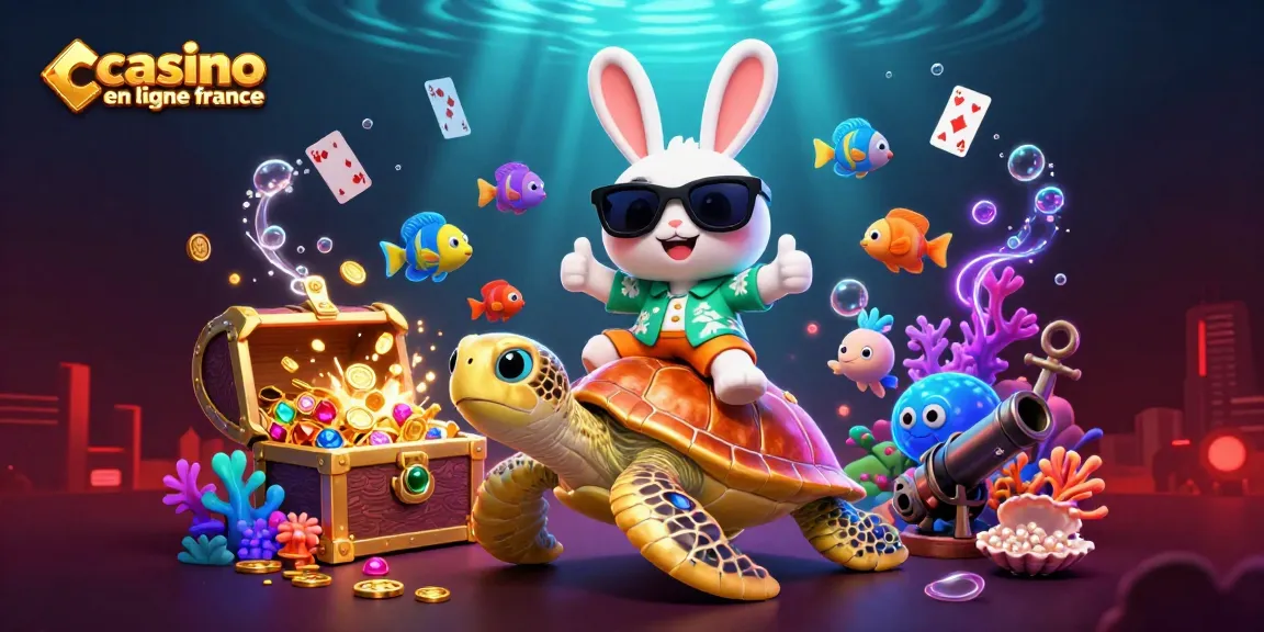 Jouez au casino en ligne France avec un adorable lapin chanceux et une tortue dorée.