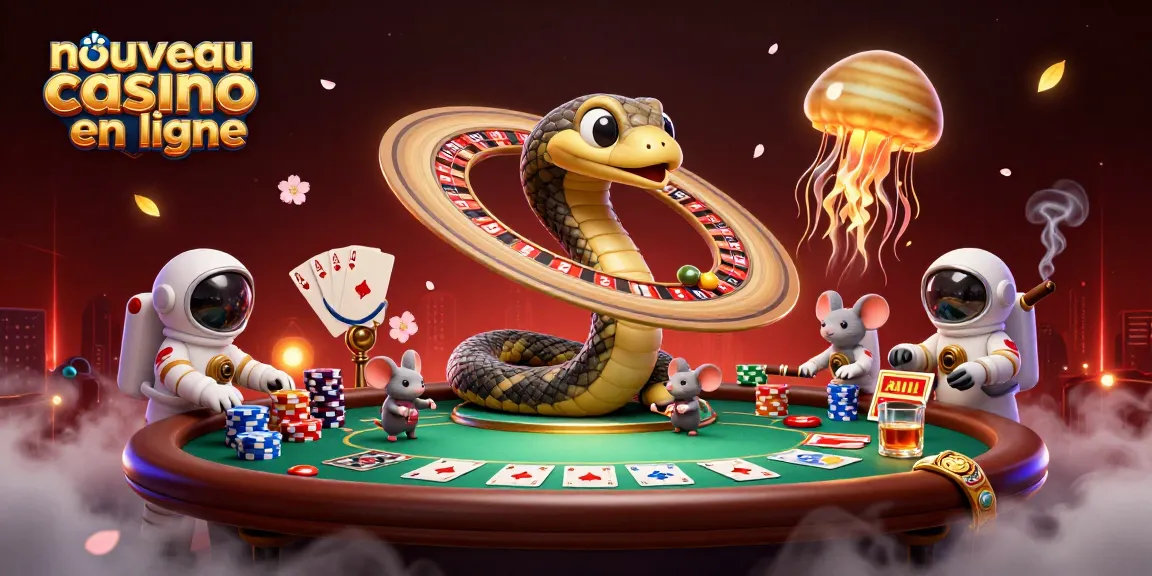 Profitez d'une illustration 3D de l'univers des nouveaux casinos en ligne avec des personnages captivants.