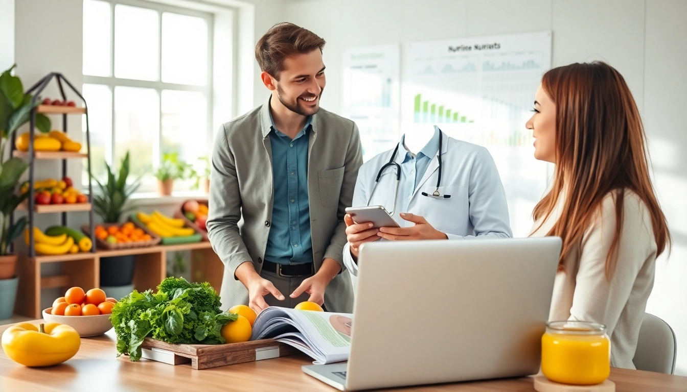 Promoting health through professional nutritionist guidance in a modern office.