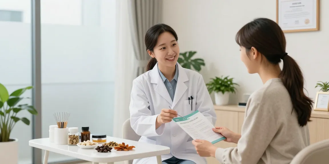 Patient receiving care at 영통한의원, showcasing the acupuncture treatment process in a serene clinic atmosphere.