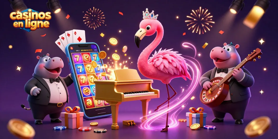 Enjouez aux casinos en ligne avec des jeux colorés, des cagnottes d'or et une ambiance festive.