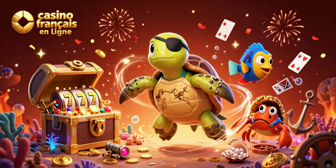Jouez au casino français en ligne entouré d'un trésor sous-marin et de personnages colorés.