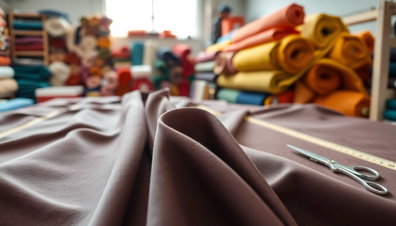 Punta di roma stof op een kleurrijke textielwerkplek met kwalitatieve details.