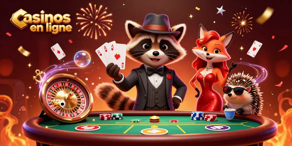 Gagnez des jackpots avec des casinos en ligne grâce à cette illustration amusante d'une scène de poker captivante.