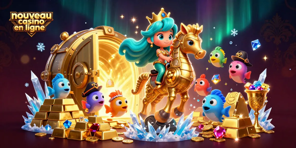 Découvrez un nouveau casino en ligne avec une princesse sirène entourée de trésors scintillants.
