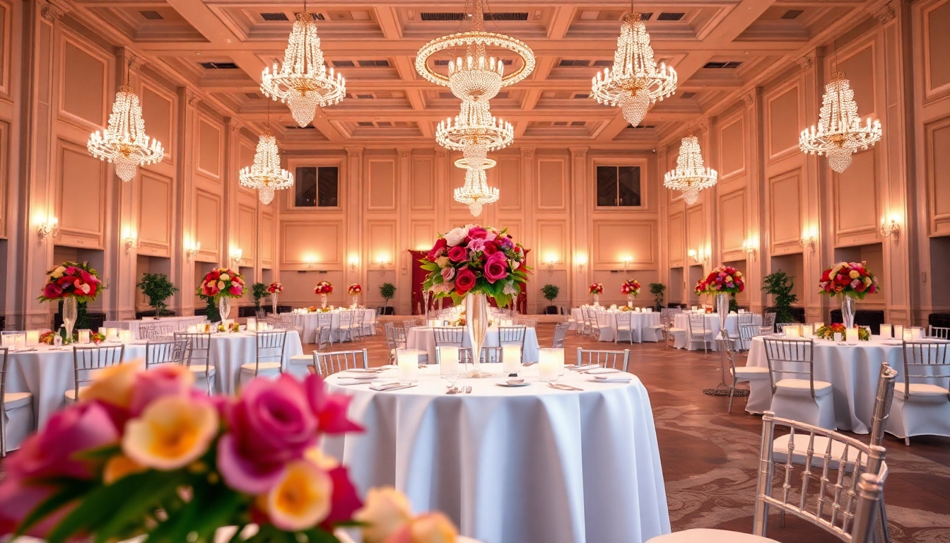 Stunning Wedding Event Space Jacksonville featuring elegant decor, floral arrangements, and inviting ambiance.