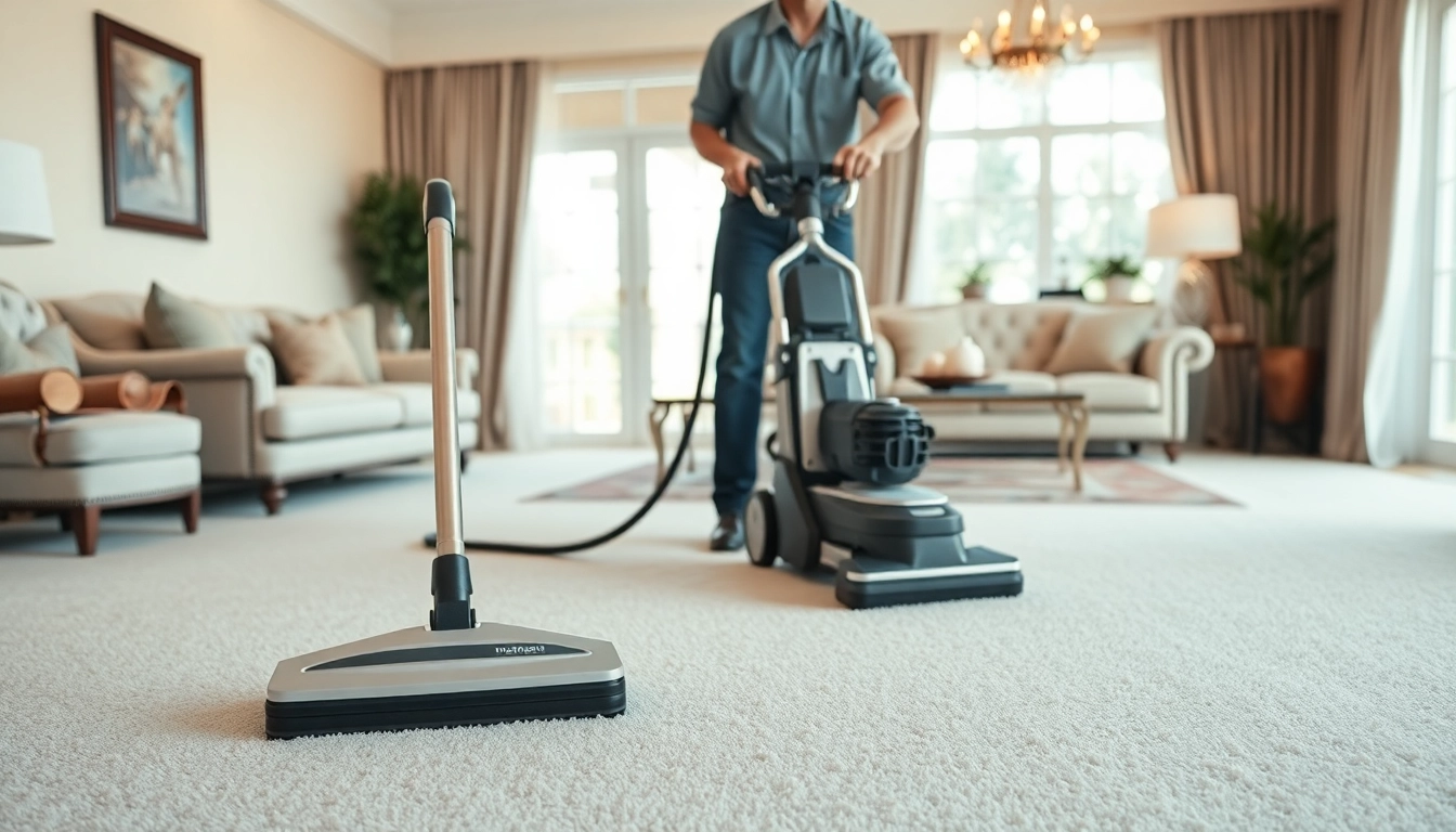 Best carpet cleaning company technician enhancing a luxurious living space with spotless carpets.