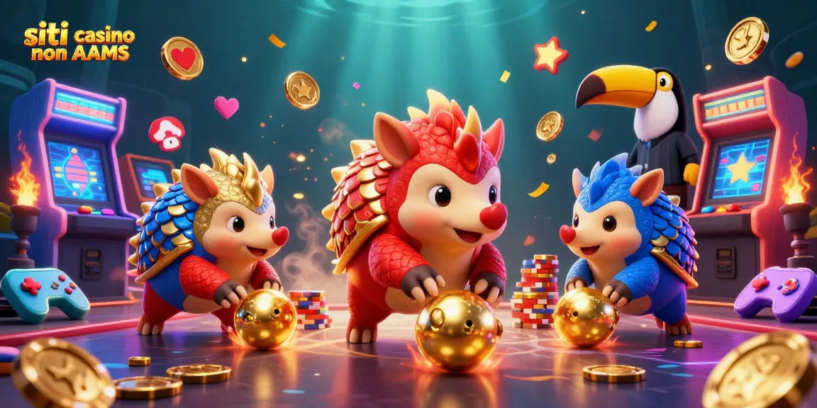 Giocatori dei siti casino non AAMS competono in un gioco divertente tra chips e premi dorati.