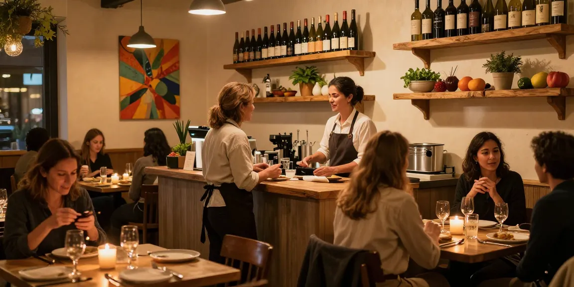 Merchant cash advance for restaurants enabling owners to manage cash flow efficiently in a warm dining setting.