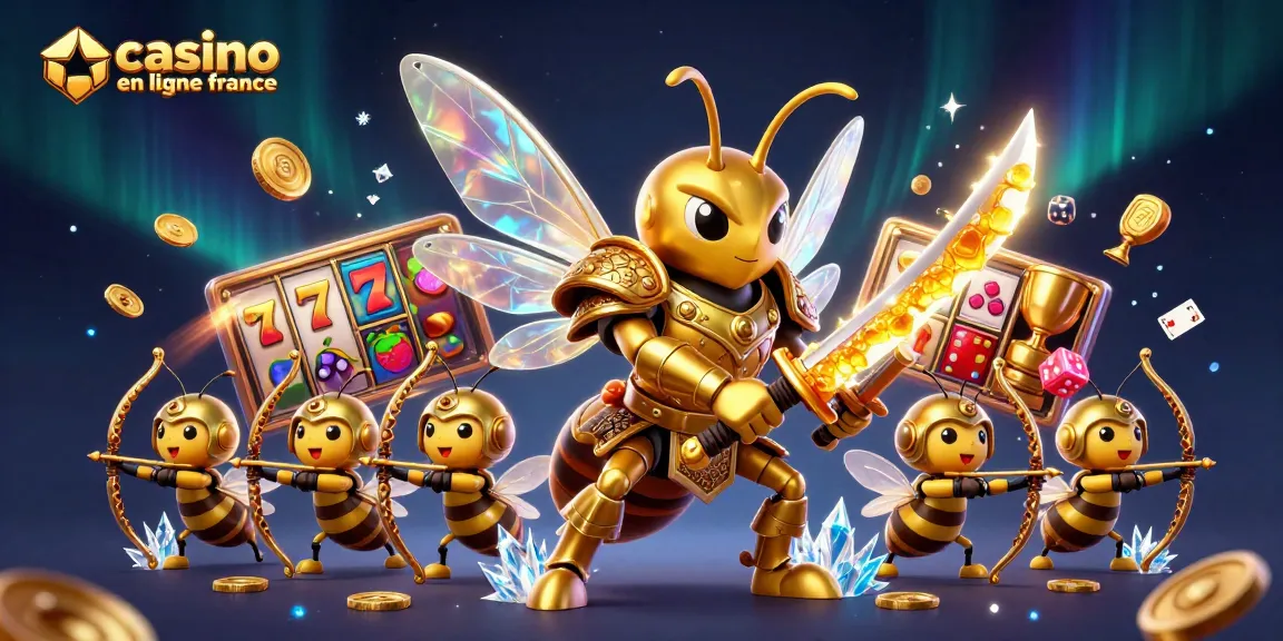 Jouez au casino en ligne France avec l'illustration des héros et des éléments de jeu captivants.