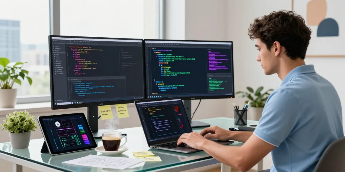 Innovative AI software development scene showcasing a programmer immersed in creating AI models and algorithms while emphasizing crush on ai.