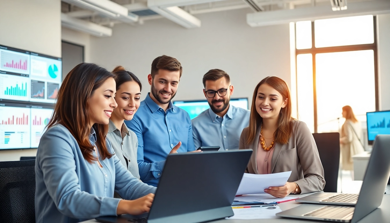 Engaged team collaborating using enterprise assistant saas tools in a modern office setting