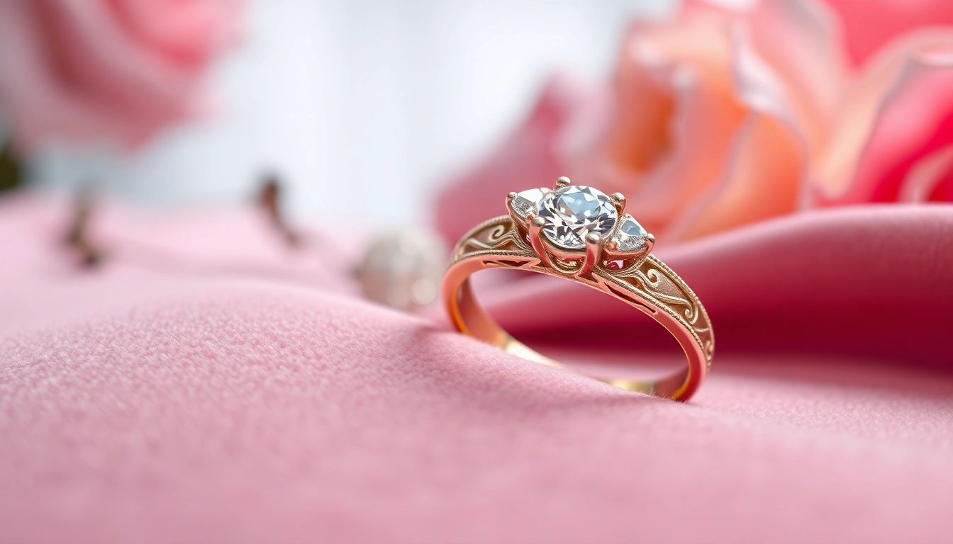 Elegant wedding bands highlighted on soft velvet with stunning detail and a romantic atmosphere.