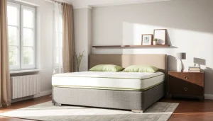 Materassi matrimoniali di alta qualità esposti in una camera elegante, evidenziando comfort e design.