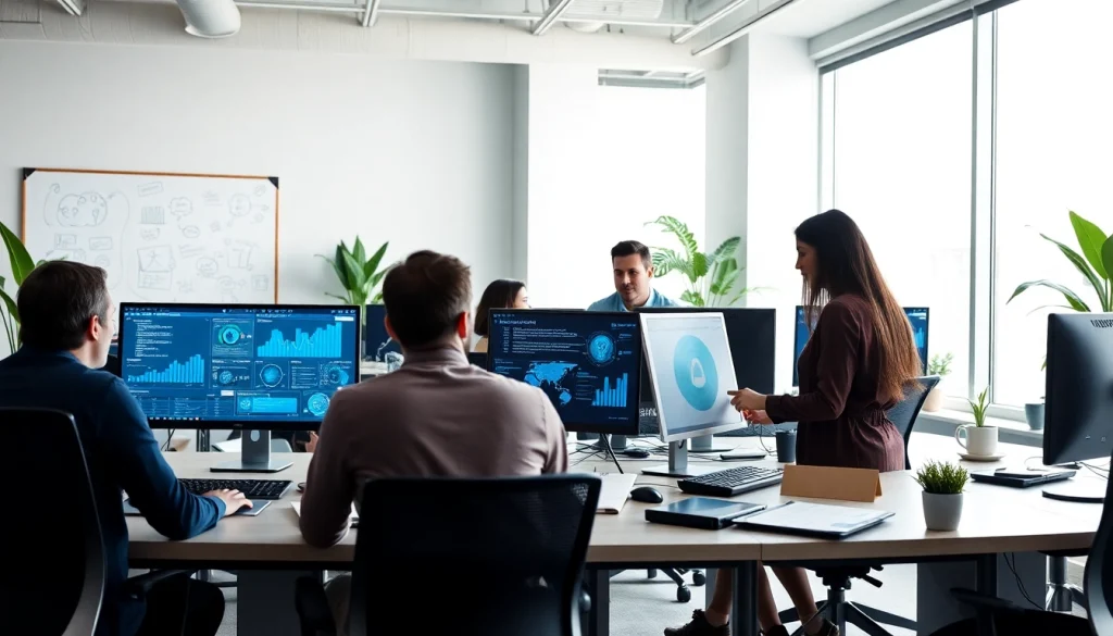 Tampa Business IT Partner collaboration in a modern office with diverse IT professionals and technology solutions.