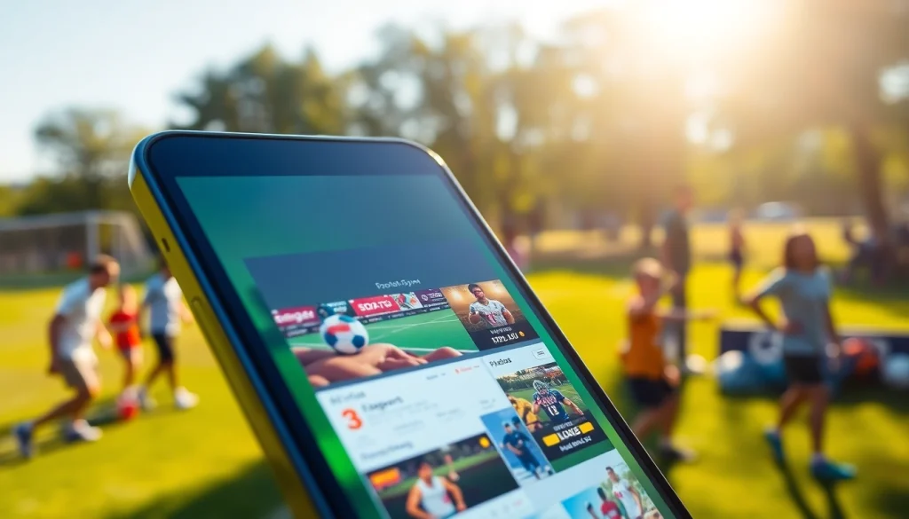 Explore top sports betting sites India through vibrant smartphone visuals in an engaging outdoor setting.