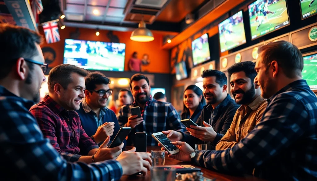 Discover engaging bettors in a vibrant sports bar discussing strategies for the best sportsbooks Brazil.