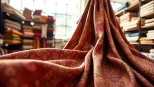 Punta di Roma stof prachtig uitgestald in een uitnodigende retailomgeving