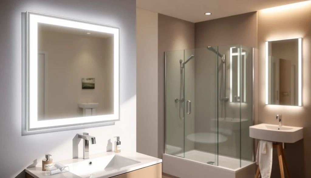 Améliorez votre salle de bain avec les produits Sirhona France, y compris des miroirs LED élégants.