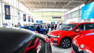 Visitors exploring the thrills of the Auto Cars Show with modern vehicles on exhibit.