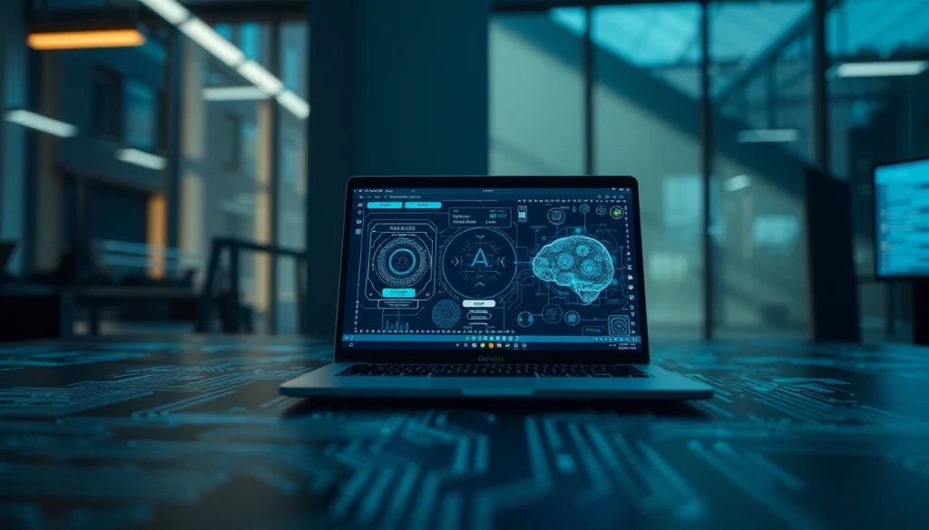 Gemini 3 Pro showcased in a sleek tech environment with innovative AI interface.