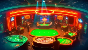 Jogadores desfrutando de uma experiência emocionante em cassino online nas mesas de jogo.