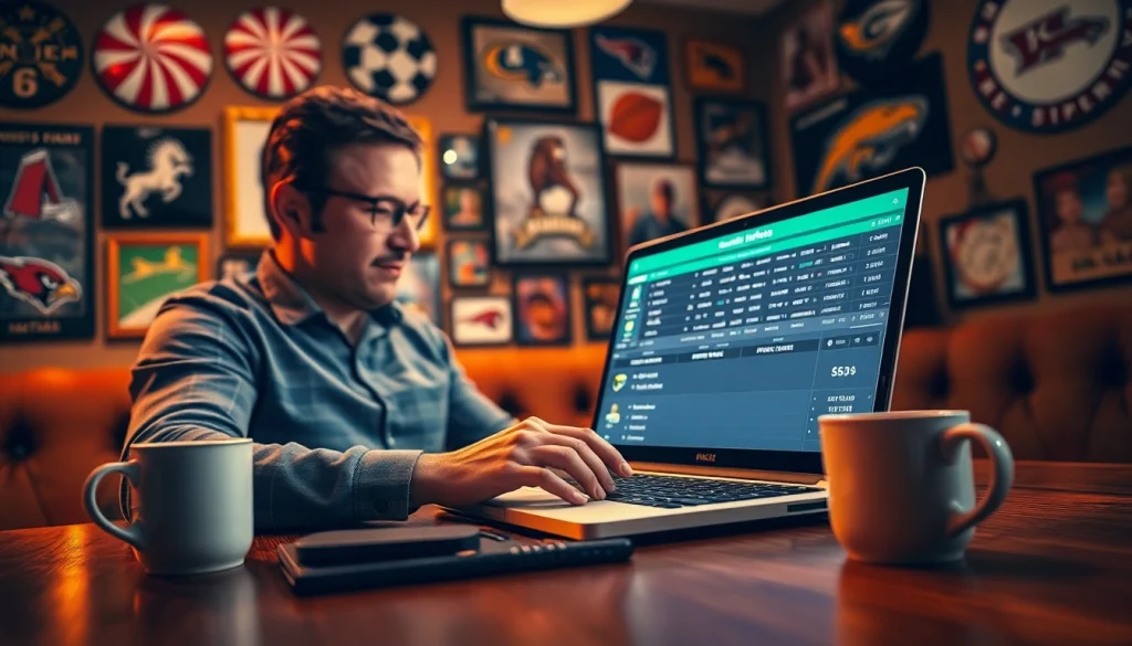 Explore sports betting sites California with an enthusiastic bettor reviewing options on a laptop.