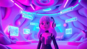 Engaging character AI NSFW interaction in a vibrant digital environment.