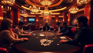 Exciting poker game scene inspired by hidden wiki with poker chips and a roulette wheel.